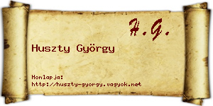 Huszty György névjegykártya
